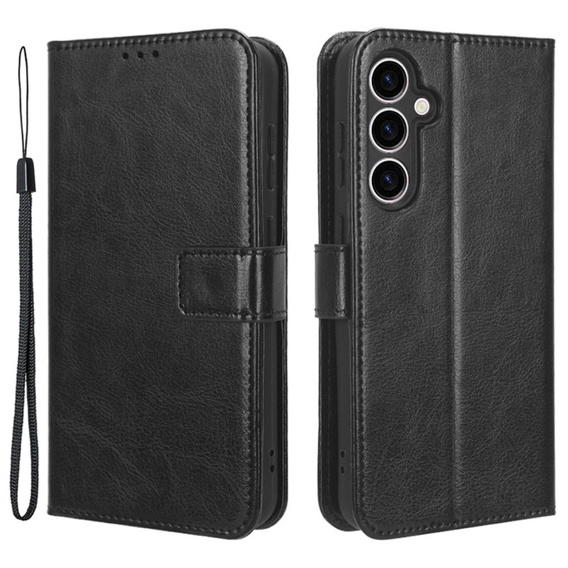 Flip case for Samsung Galaxy S23 FE, Crazy Horse Wallet, black