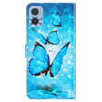 Flip case for Motorola Moto E22 / E22i, Wallet Butterfly, blue