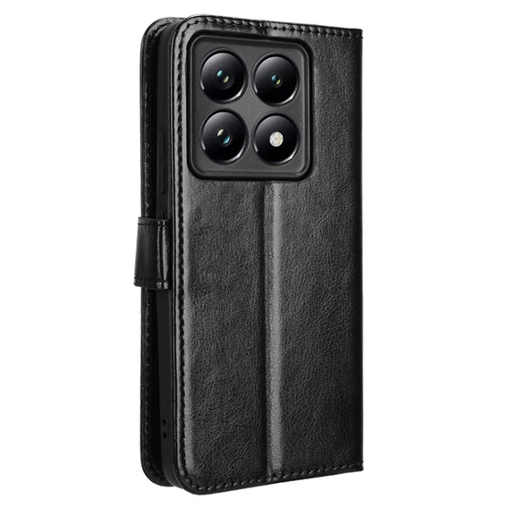 Flip case for Xiaomi 14T Pro, Crazy Horse Wallet, black