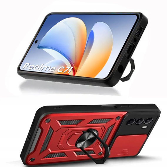 Case for Realme C71, CamShield Slide, red