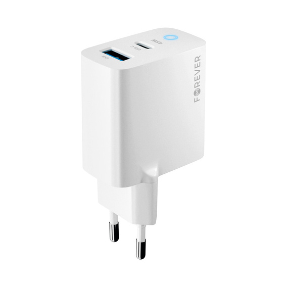 45W GaN mains charger USB-C + USB