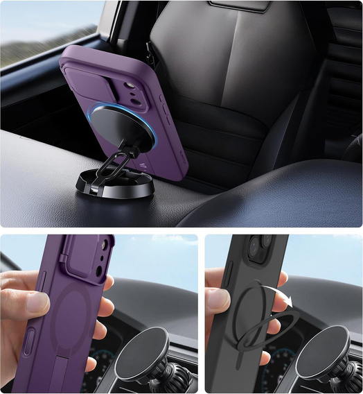 Suritch Shockproof case with stand and camera cover, for MagSafe for iPhone 17 Pro Max