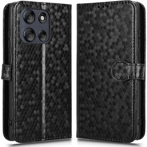 Flip case for Motorola Moto G56 5G, Wallet Rhombus, black