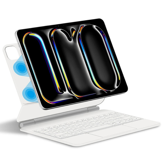 Keyboard Case for iPad Pro 11" 2024, Magnetic Keyboard Touchpad, white