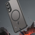 Case for Samsung Galaxy S25 Edge, Kickstand Matt Case, for MagSafe, black + Screen protector