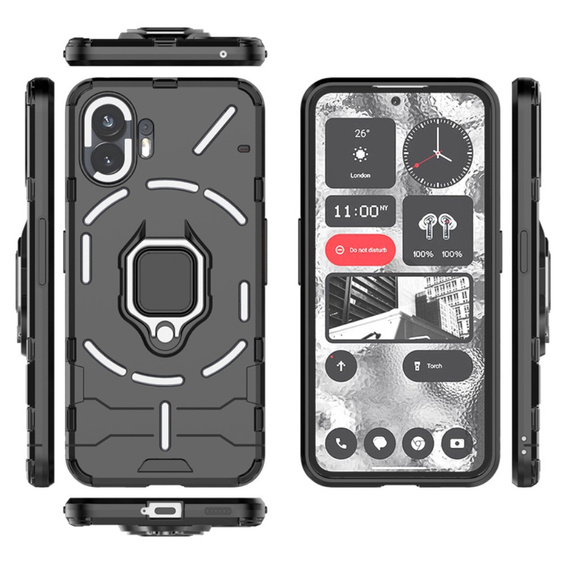 Case for Nothing Phone 2, Kickstand Ring, black