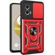 Case for Motorola Moto G73 5G, CamShield Slide, red