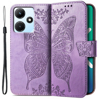 Flip case for Infinix Hot 30i, Butterfly, purple