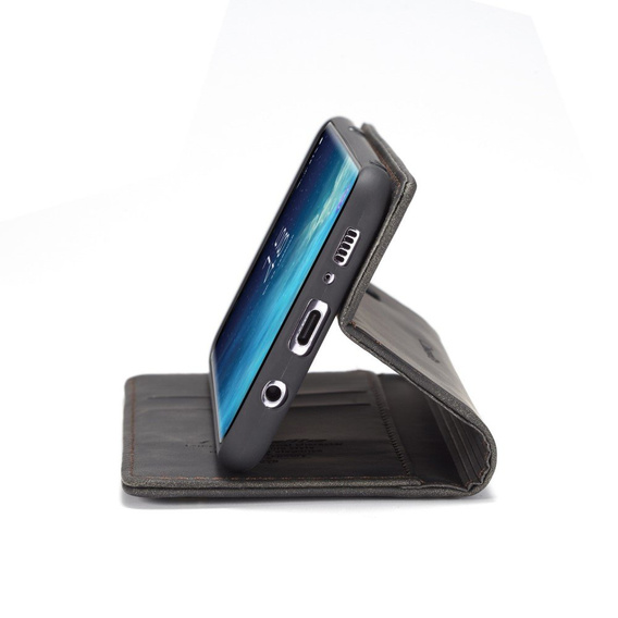 CASEME case for Samsung Galaxy S8 Plus, Leather Wallet Case, black