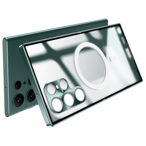 Camera Protection Case for Samsung Galaxy S22 Ultra, CamShield MagSafe, transparent / green