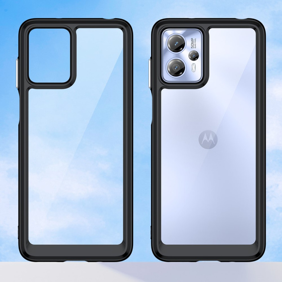 Case for Motorola Moto G13 / G23, Fusion Hybrid, transparent / black
