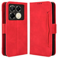 Flip case for Infinix Note 40 Pro Plus, Card Slot, red