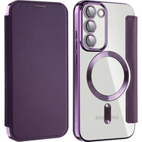 Flip case for Samsung Galaxy S23, Wallet, MagSafe, purple