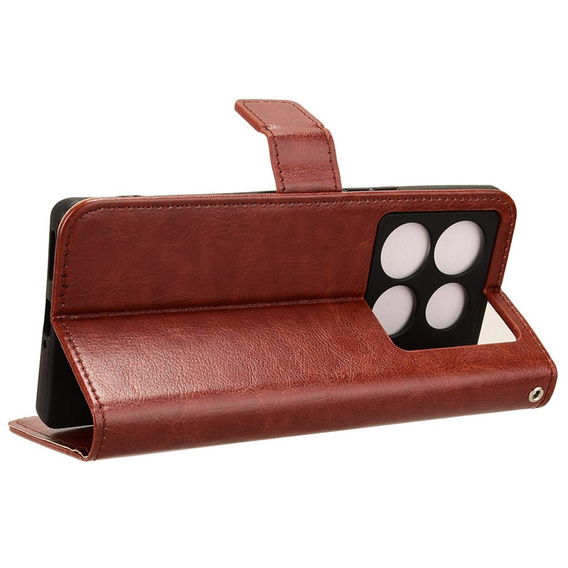 Flip case for Infinix Note 40 Pro Plus, Crazy Horse Wallet, brown