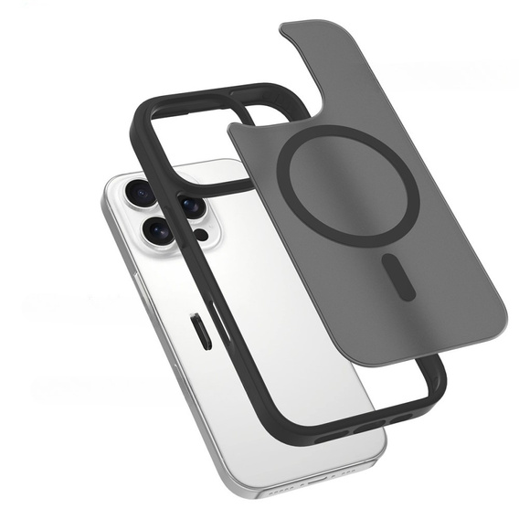 ERBORD Case with MagSafe for iPhone 16 Pro, Matte Case, active button, matt / black
