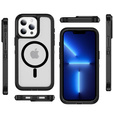 Case with frame for iPhone 13 Pro Max, for MagSafe, transparent / black