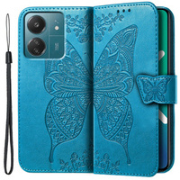 Flip case for Xiaomi Redmi 13C / Poco C65, Butterfly, blue