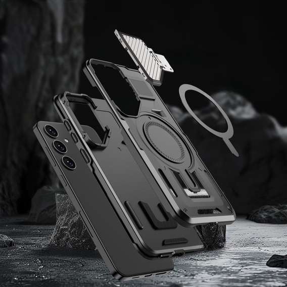 Case for Samsung Galaxy S24 FE, Military MagSafe with camera protection, black