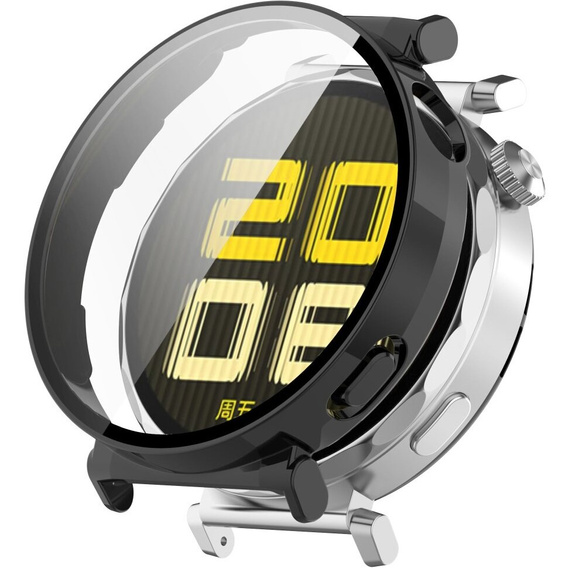 2in1 Case + Tempered Glass for Huawei Watch GT 5 Pro 42mm, black