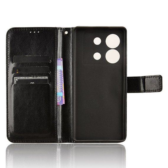 Flip case for Infinix Zero 30 5G, Crazy Horse Wallet, black