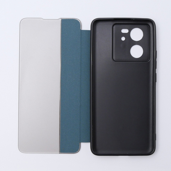 Case for Xiaomi 13T / 13T Pro, with Side View flap, green