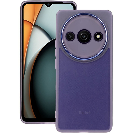 Silicone case for Xiaomi Redmi A3, with camera protection, transparent / purple