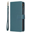 Flip case for Xiaomi Redmi Note 13 Pro 4G / Xiaomi Redmi Note 14S / Xiaomi Poco M6 Pro 4G, Wallet Zipper Pocket, green