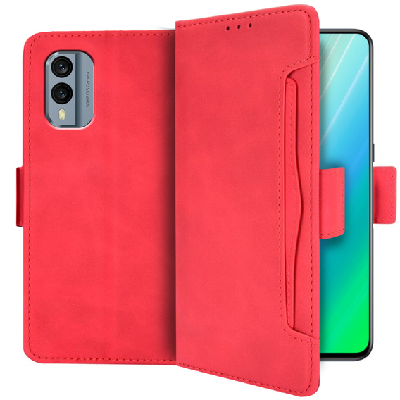 Flip case for Nokia X30 5G, Card Slot, red