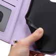 Flip case for Samsung Galaxy S25, Rhombus Crossbody Leather, purple