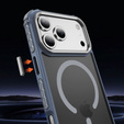 Matt Case for iPhone 17 Pro Max, armoured, for MagSafe, smoky with grey sides