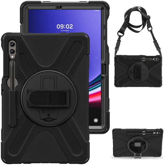 Case for Samsung Galaxy Tab S9 FE+ / S9+ / S8+ / S7+, Armor Protective, Black