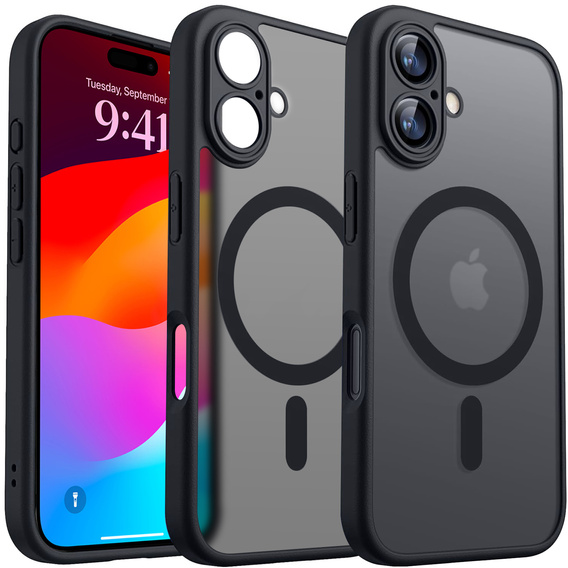 Matt Case for iPhone 17, for Magsafe, matt black