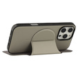 X-LEVEL Case for iPhone 16 Pro, Magnetic Card Holder, grey