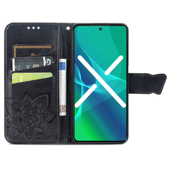 Flip case for Motorola Edge 40 Neo, Butterfly, black
