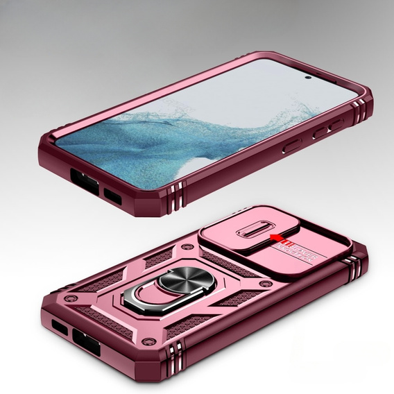 Case for Samsung Galaxy S23, CamShield Slide, pink / red