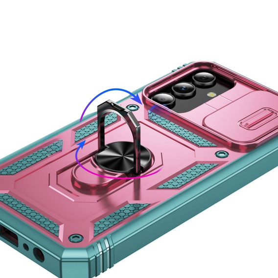 Case for Samsung Galaxy S24, CamShield Slide, green / pink