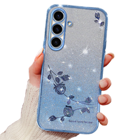 Case for Samsung Galaxy A05s 4G, Glitter Flower, blue
