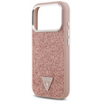 GUESS Glitter Triangle Logo MagSafe Case for iPhone 17 Pro Max