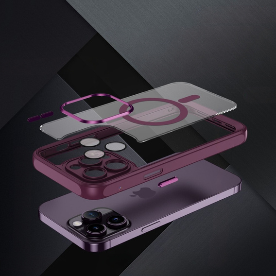 Case for iPhone 14 Pro, ERBORD Impact Guard, MagSafe, maroon