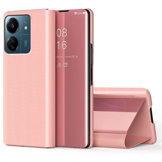 Case for Xiaomi Redmi 13C / Poco C65, Clear View, pink rose gold