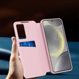 Flip case for Samsung Galaxy S25+ Plus, Smart View Wallet, pink
