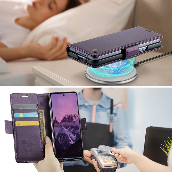 CASEME Litchi Wallet flip case for Samsung Galaxy Z Fold7 5G