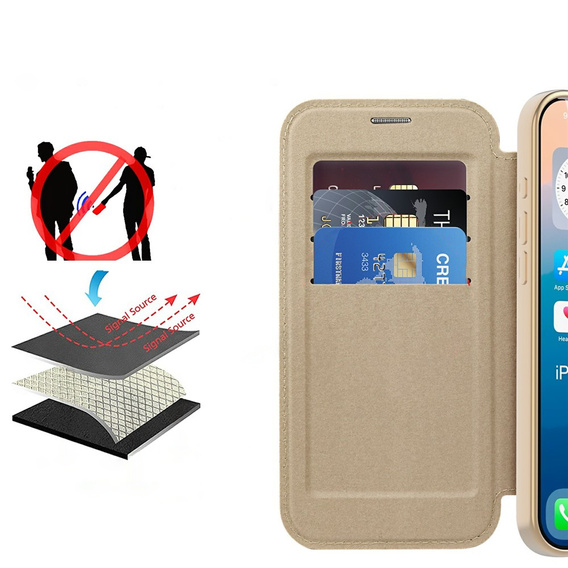 Wallet MagSafe RFID flip case with camera protection for iPhone 17 Pro Max