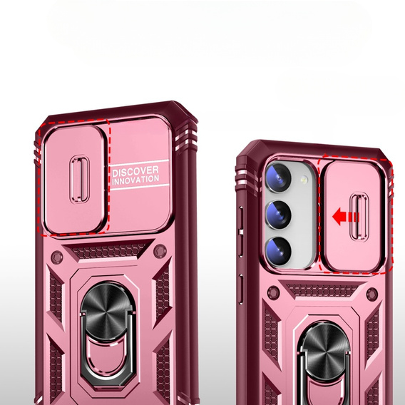 Case for Samsung Galaxy S23, CamShield Slide, pink / red