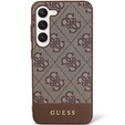 GUESS Case for Samsung Galaxy S24+ Plus, 4G Bottom Stripe, brown