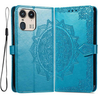 Flip case for Motorola Edge 50 Ultra, Mandala, blue