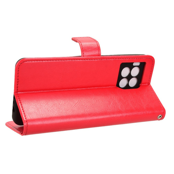 Flip case for T Phone 2 Pro 5G, Crazy Horse Wallet, red