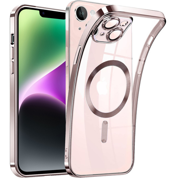 Case for iPhone 14, Electro MagSafe, pink + Screen Glass