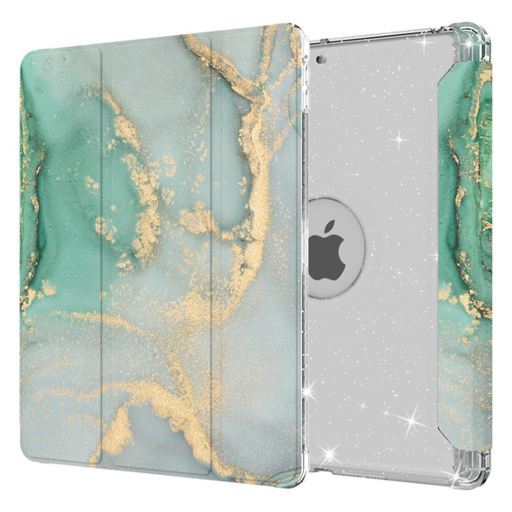 Case for iPad 10.2 2019/2020/2021, Smartcase Hybrid, with stylus space, Marble green