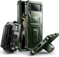 Armored Case for Samsung Galaxy Z Flip 4 5G, Dexnor Clip Holder, green